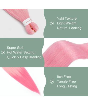Ancient Lichen 3-Inch Braided Hair Art - 3-Pack Synthetic Hair Extensions for Box Braids (26 inch 613-Pink#) - Premium Quality Hair Braids - Buy Online on GoSupps.com