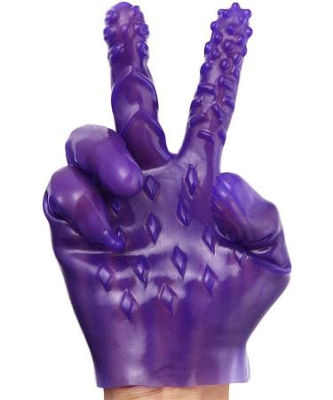 Soft Flirt Massage Tool for Men & Women - Ribbed Hand Sleeve - Purple - International Shipping - Buy Online on GoSupps.com