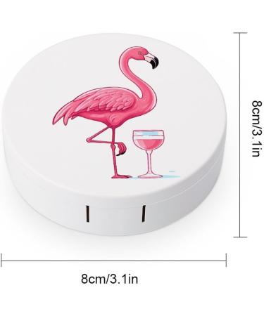 Flamingo Drinking Contact Lens Travel Kit | Portable Cute Contact Box with Mirror for Daily Outdoor Use - Buy Online on GoSupps.com
