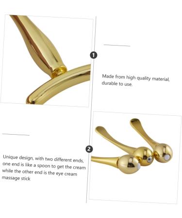 Premium Gold T-Bar Eye Massage Roller Set - Eye Cream Massage Device for Refreshing Skin - 9.6x3.5cm - Buy Online on GoSupps.com