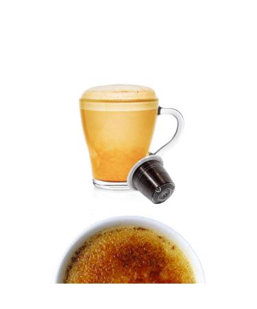 KICKKICK Nespresso Compatible Cr me Br l e Flavored Capsules (50 pieces) Soluble Kickkick Capsules for Nespresso Hot Creamy Milk & Caramel Drink