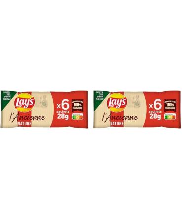 Lay's Chips l'Ancienne Nature 28 g - Multipack de 6 (Lot de 2)