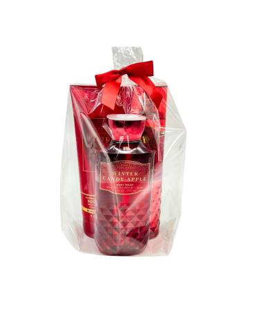 Bath & Body Works Winter Candy Apple 3-Piece Gift Set - Holiday Body Wash Mist & Cream with Red Bow | Perfect for Gifts - Buy Online on GoSupps.com