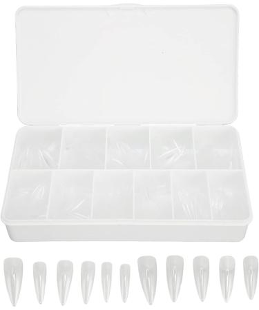 550 Tablets Long Clear Nails Ultra Thin Clear Stiletto Fake Nails Set Long Full Cover Almond Shaped with Rhinestones Designs for Wedding Dating Party Acrylic Nail Tips Kit - Buy Online on GoSupps.com