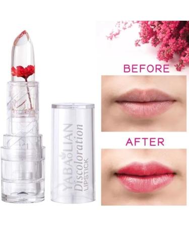 Jelly Flower Lipstick Temperature Change Lipstick Transparent Cup Gloss Lipstick Color-Changing Moisturizing Lip F4L1 blue 3.60 g (Pack of 1) - Buy Online on GoSupps.com