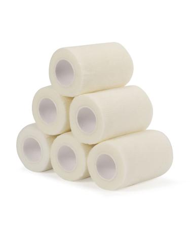 Legal bandage Association Self -adhesive 7.5cm x 4.5m 6 rolls fixing sords self -adhering cohesive bandage for first aid Dog veterinary wrap Sport Elastic bandage for wrist feet (white) 7.5cm white