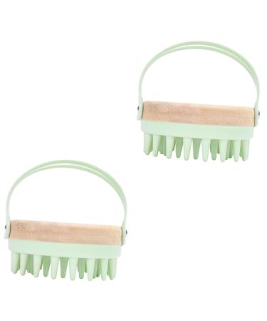 Magiclulu 2st Shampoo brush scale brush silicone scalp care brushed scalp massage brush bath linen for the body peeling-silicone bathing brush food quality pebbles