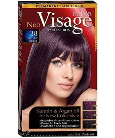 Visage Hair Fashion Permanent Hair Color 38 Intense Violet Permanent Hair Color Cream with Keratin and Argan Oil - Buy Online on GoSupps.com
