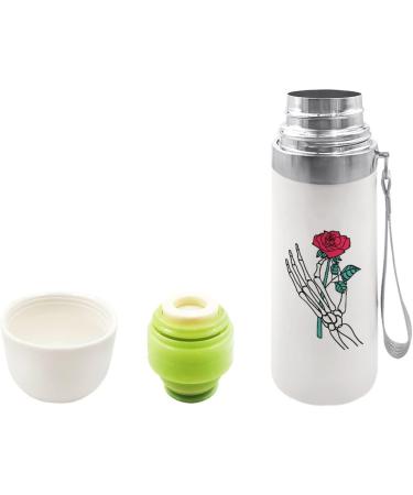 Rose Flower in Skeleton Hand Insulated Water Bottle 19 OZ Stainless Steel Travel Mug For Drink Sports Camping Hiking Outdoors - Buy Online on GoSupps.com