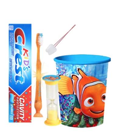 firefly  Pg Finding Nemo Inspired 4pc Bright Smile Oral Hygiene Bundle! Soft Manual Toothbrush  Toothpaste  Brushing Timer & Mouthwash Rinse Cup! Plus Tooth Necklace!