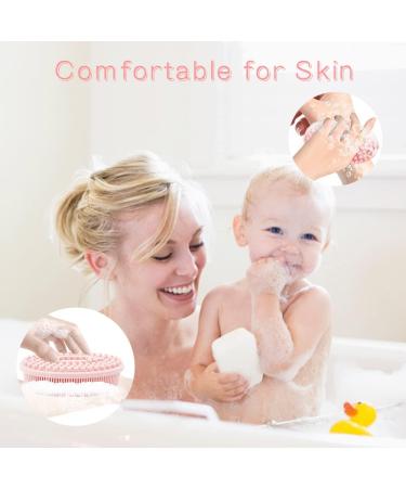 3 Pack Silicone Body Scrubber Set - Exfoliating Bath Shower Brush for Skin - Men, Women, Kids - Pink, Blue, Black - Buy Online on GoSupps.com