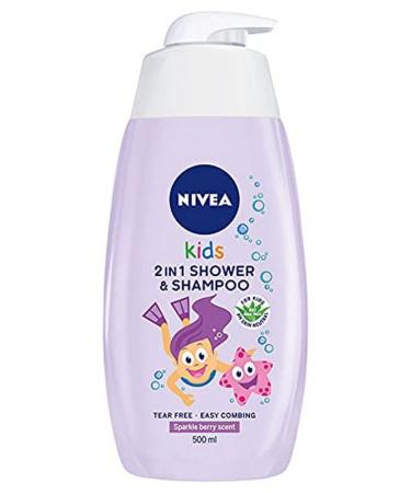 NIVEA Polish NIVEA Body and Hair Cleanser 2in1 with Fruit Scented Gel 500 ml Berry 500 ml Pack of 1