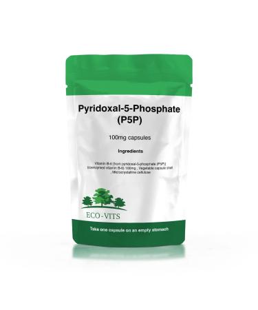 ECO-VITS PYRIDOXAL-5-PHOSPHATE (P5P) 100MG 60 CAPS. Recyclable Packaging. Sealed Pouch