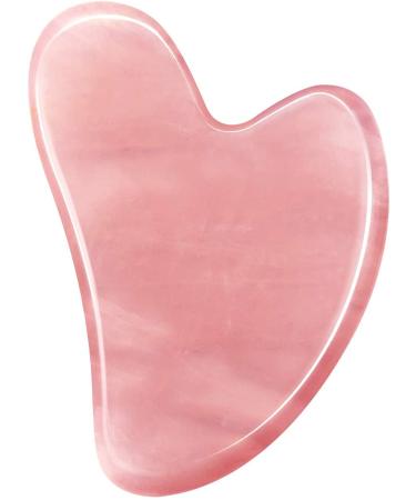 Natural Pink Rose Quartz Stone Guasha Board for SPA Acupuncture Therapy Trigger Point Treatment Jade Stone for Face to Lift Decrease Puffiness and Tighten