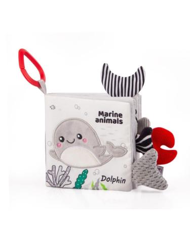 Winbst baby children cloth books black and white sensory earlier learning educational recognition animal cocks reading cloth book with baby sound toys ocean