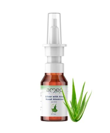 Ameo Life Aloe Infused Silver Nasal Spray - Helps Relieve Congestion and Mucous for Better Immune Support 24 ppm - Spray