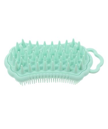 Healvian silicone shampoo brush double-sided scalp massager scrubber for wet and dry hair cleaning brush head peeling for women and men green light green