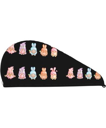 Happy Easter Gnomes Microfiber Hair Towel | Super Absorbent Coral Velvet Wrap for Women | Quick Dry Cap for Long Curly & Thick Hair - Buy Online on GoSupps.com