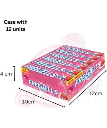 Freegells Strawberry Cream Filled Drops - Hard Candy - 12 units - Imported by Lecsa Specialty Snacks - Buy Online on GoSupps.com
