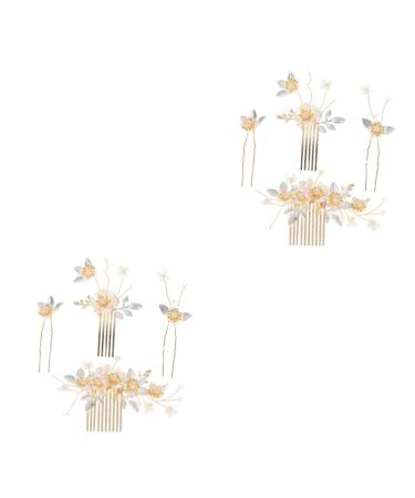 FRCOLOR 4 Sets hair accessories bride bridal Wedding Hair Pin Hair Comb Rhinestone Wedding Hair wedding decorations for ceremony rhinestone headpiece Zinc alloy fine flower headdress