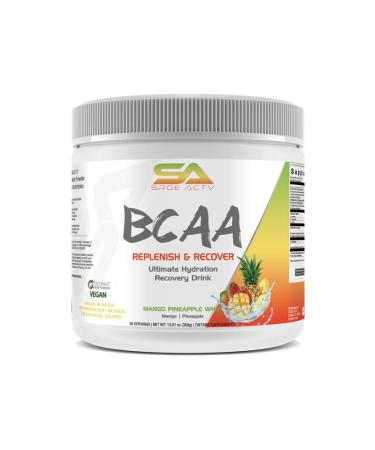 BCAA Powder Plus Glutamine and Electrolyte Powder for Recovery & Hydration - 30 Servings (Mango Pineapple Whip)