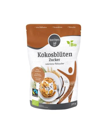 Borchers Organic Fair Trade Coconut Blossom Sugar | Set of 8 | Vanilla Caramel Flavor | 8x275g - Premium Natural Sweetener - Buy Online on GoSupps.com