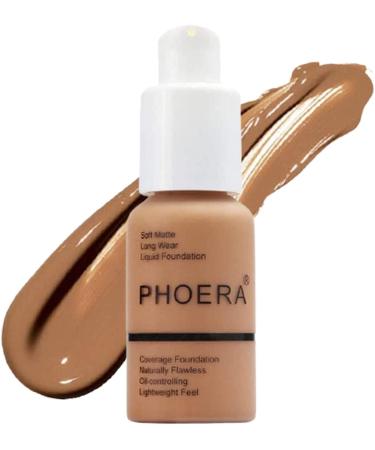 Aquapurity Phoera Full Coverage Foundation Soft Matte Oil Control Concealer 30ml Flawless Cream Smooth Long Lasting (107 Honey) 107 HONEY 30 ml (Pack of 1)