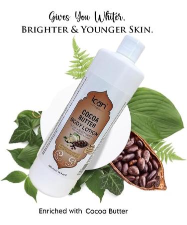 Set of ican London Shea Butter Body Lotion 24Hr Moisturising Effect 500ml + Cocoa Butter Ultra Moisturising Body Lotion With Vitamin E And Aloe Extract 500ml - Buy Online on GoSupps.com