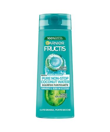 Garnier Garnier Fructis Purifying Shampoo for Oily Hair and Dry Ends Seboregulatory Action with Coconut Water Extract and Salicylic Acid Pure Non-Stop 250 ml