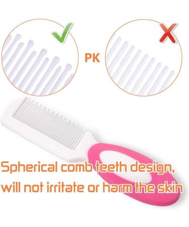 Baby Hair Brush and Comb Set with Natural Soft Goat Bristles and Silicone Cradle Cap Brush - Ideal for Newborns & Toddlers | Perfect Baby Registry Gift (Rosered) - Buy Online on GoSupps.com