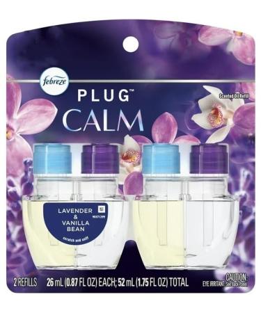 Febreze Plug with Fade Defy Technology Air Freshener (2) of 0.87 fl oz Refills (Lavender & Vanilla Bean) Clear