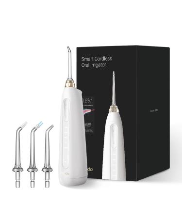 Water Flosser for Teeth Cordless Oral Irrigator Dental Water Jet Electric Tooth Flosser with 3 Jet Tips Rechargeable with Wireless Charging Base for Tavel and Home Use