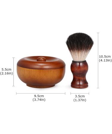Premium 2-in-1 Shaving Brush & Cream Bowl Set | Soft Brush & Wooden Soap Cup for Classic Manual Shaving - International Shipping Available - Buy Online on GoSupps.com