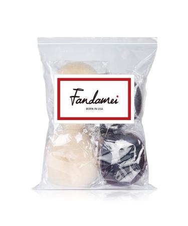 FANDAMEI Hair Bun Maker Set with 8 Donut Bun Makers, Hair Elastic Bands, and Bobby Pins - Dark Brown and Beige Assortment - Buy Online on GoSupps.com