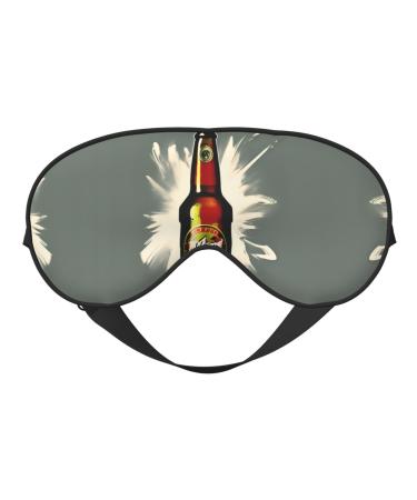 SSIMOO Beer Bubble Print Ultra-Soft Light-Blocking Eye Mask for Optimal Comfort and Restful Sleep Black