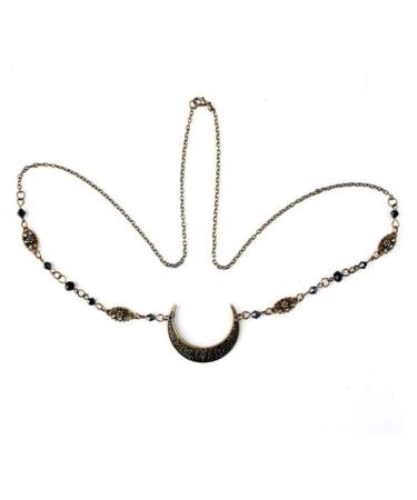 Aimimier Viking Crystal Moon Head Chain - Retro Gold Headpiece for Women and Girls - Buy Online on GoSupps.com