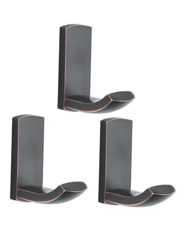 Alipis 3pcs Wall Mounted Clothes Hanger Towel Hook Wall Mounted Rack Brass Coat Hook Office Key Case Heavy mediumx3pcs Blackx3pcs