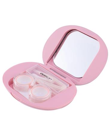 HOMSFOU Box Companion Box For Contact Lenses Lens Case Container Invisible Pink 10.2x7.8cm