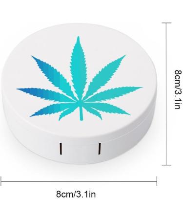 Weed Leaf Contact Lens Travel Kit | Cute Portable Box with Mirror for Daily Outdoor Use - Buy Online on GoSupps.com