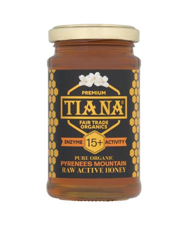 TIANA Pure Organic Raw Unpasteurised Pyrenees Mountain Honey Enzyme Diastase Activity 15+ 250g 250 ml (Pack of 1)