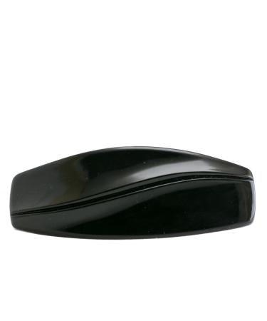 1pc patent clasp oval wave 9.7x3.7 cm in black - Made in Germany - WeLoveBeads