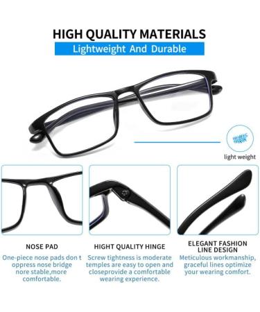 Suertree 3-Pack Blue Light Filter Reading Glasses for Men & Women - TR90 Computer Optics Aid 1.0x - Buy Online on GoSupps.com