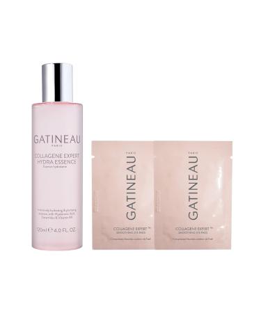 Gatineau - Collagene Expert Hydra Essence (120ml) & Collagene Expert Smoothing Eye Pads (2 sachets) Hydrating and Plumping for Youthful Complexion Eye Pads (2 sachets) & Hydra Essence