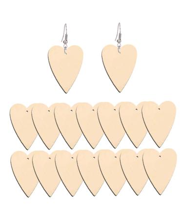 LIFKOME 50pcs Heart Shaped Earrings Wooden Eardrop Ear Accessories Casual Jewelry Party Ear Ornament Earring Studs for Women for Women Fashion and Attractive