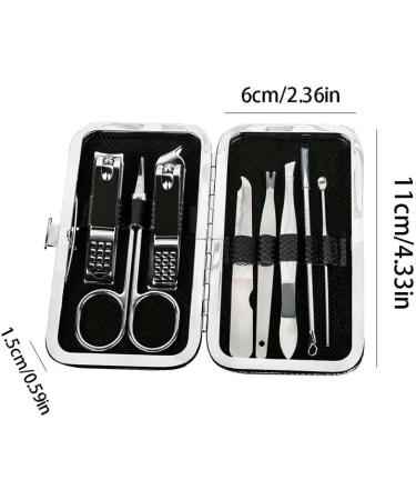 Nail Clipper Set 8-piece Rhombus Texture Design Nail Scissors Set Home Manicure Tools Suitable for Travel and Beauty Portable Travel Beauty Kit Nail Trimming Kit(04) - Buy Online on GoSupps.com