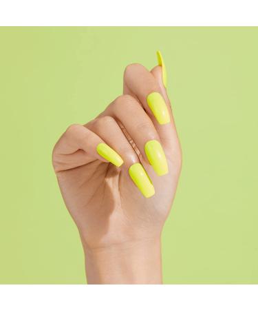 GoldFinger Full Cover Nails Press On 24 Nails Neon Green Color Long Length