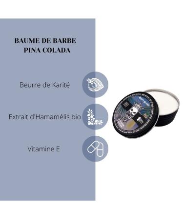 MANS BEARD Pina Colada Beard Balm - 100% French Natural Ingredients - 90ml | Best for Grooming & Care - Buy Online on GoSupps.com