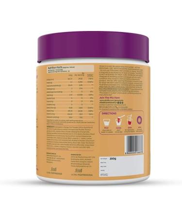 YANG Collagen Supplement Powder to support Skin Elasticity Firmness & Youthful Glow | 100% Plant-based with Hyaluronic & Vitamin C | For Women & Men | Orange Flavour Pack of 1 - Buy Online on GoSupps.com