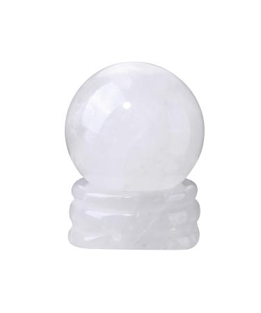 CrystalTears Clear Quartz Healing Crystal Gemstone Ball Polished Natural Rock Quartz Crystal Stone Sphere Ornament for Reiki Divination Meditation Feng Shui Home Office Decor Crystal Gift 1.18
