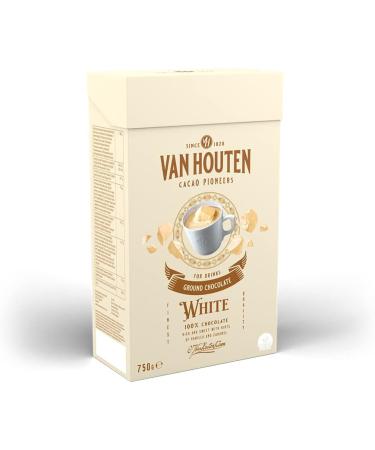 Van Houten GROUND WHITE Cocoa Chocolate Drink Powder 750 G - For Hot & Cold Drinks - Makes 22 Servings - Rich and Sweet with Hints of Vanilla and Caramel - Vegetarian Non-GMO - Buy Online on GoSupps.com